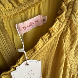 Ivy City Co Golden Yellow Ruffle Dress